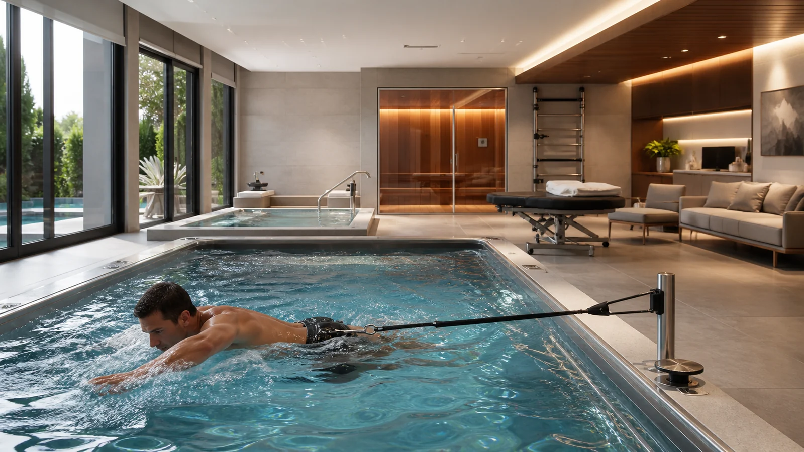 Centro residencial de recovery com piscinas, mobilidade e tecnologia